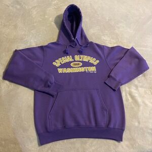 Vintage 1968 Special Olympics Washington Purple Hoodie Sweatshirt‎ Size Small